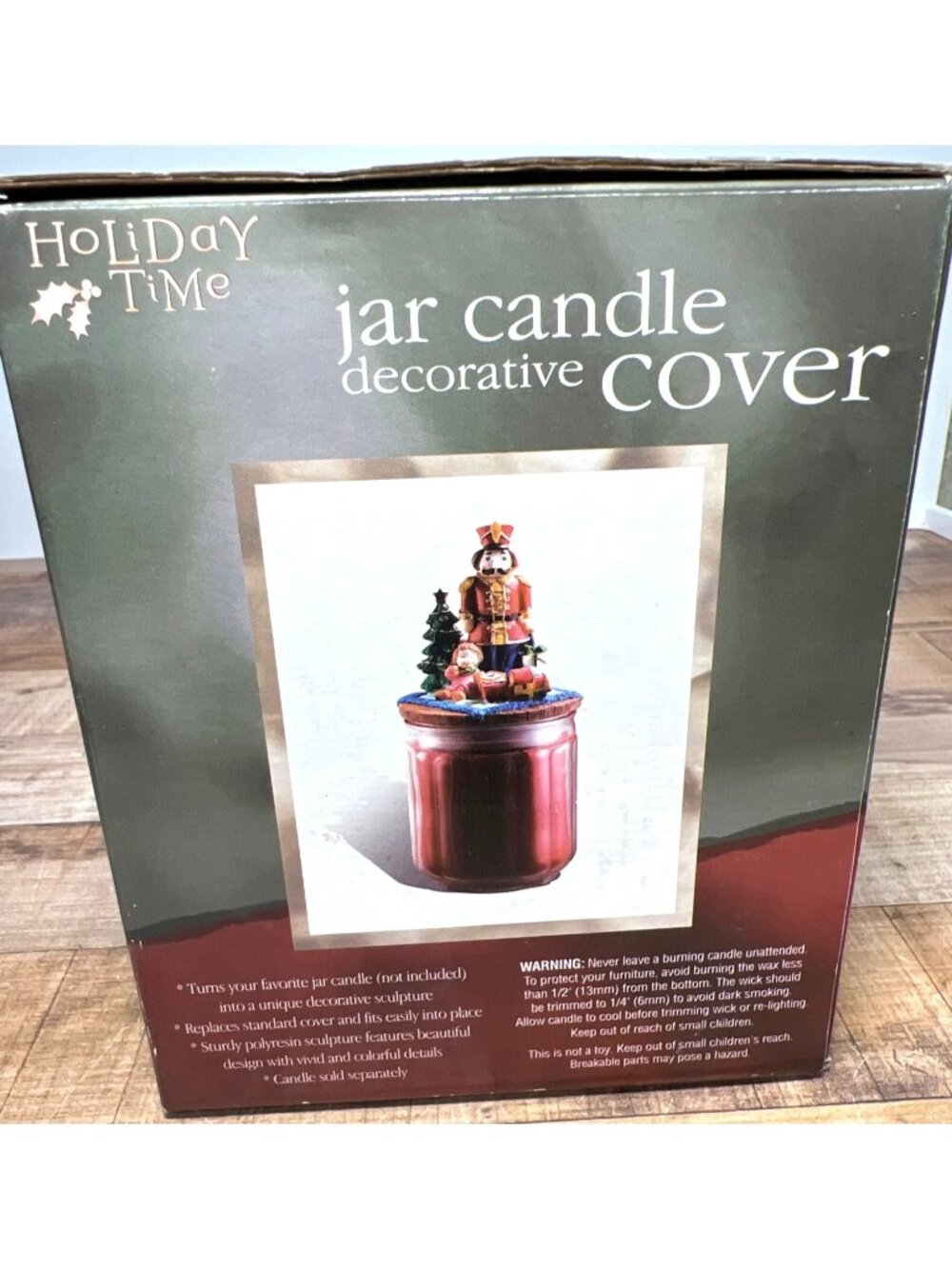 Holiday Time Nutcracker Jar Candle Decorative Cover